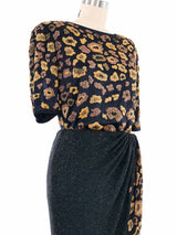 Valentino Beaded Leopard Skirt Ensemble Suit arcadeshops.com