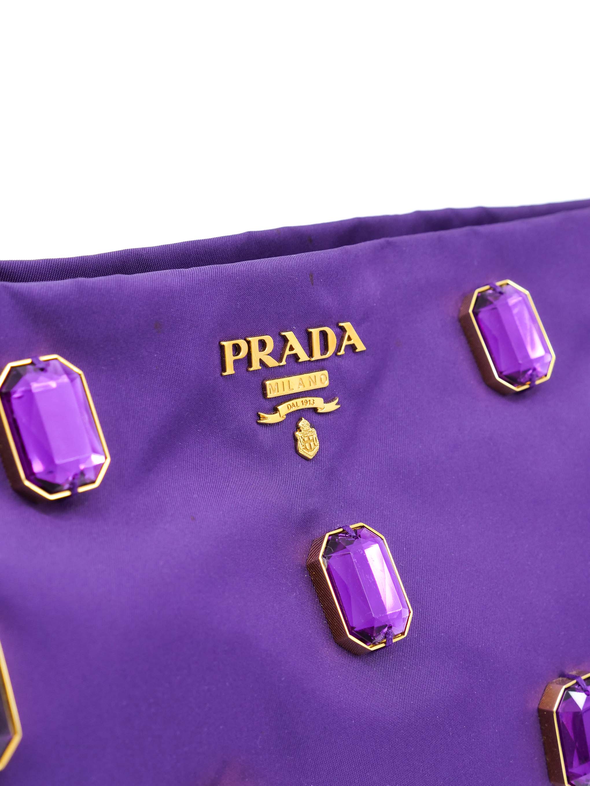 Prada Anemone Tessuto Pietre Jeweled Clutch