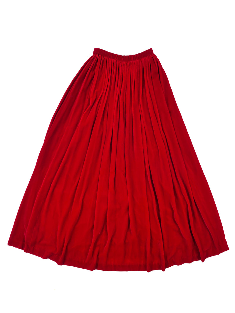 Donald Brooks Red Velvet Maxi Skirt Bottom arcadeshops.com