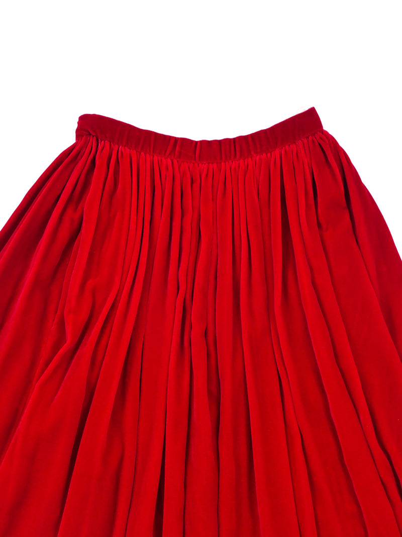 Donald Brooks Red Velvet Maxi Skirt Bottom arcadeshops.com