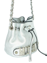 Moschino Silver Leather Bucket Bag Accessory arcadeshops.com