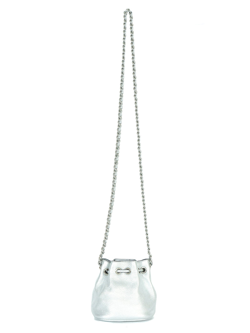 Moschino Silver Leather Bucket Bag Accessory arcadeshops.com