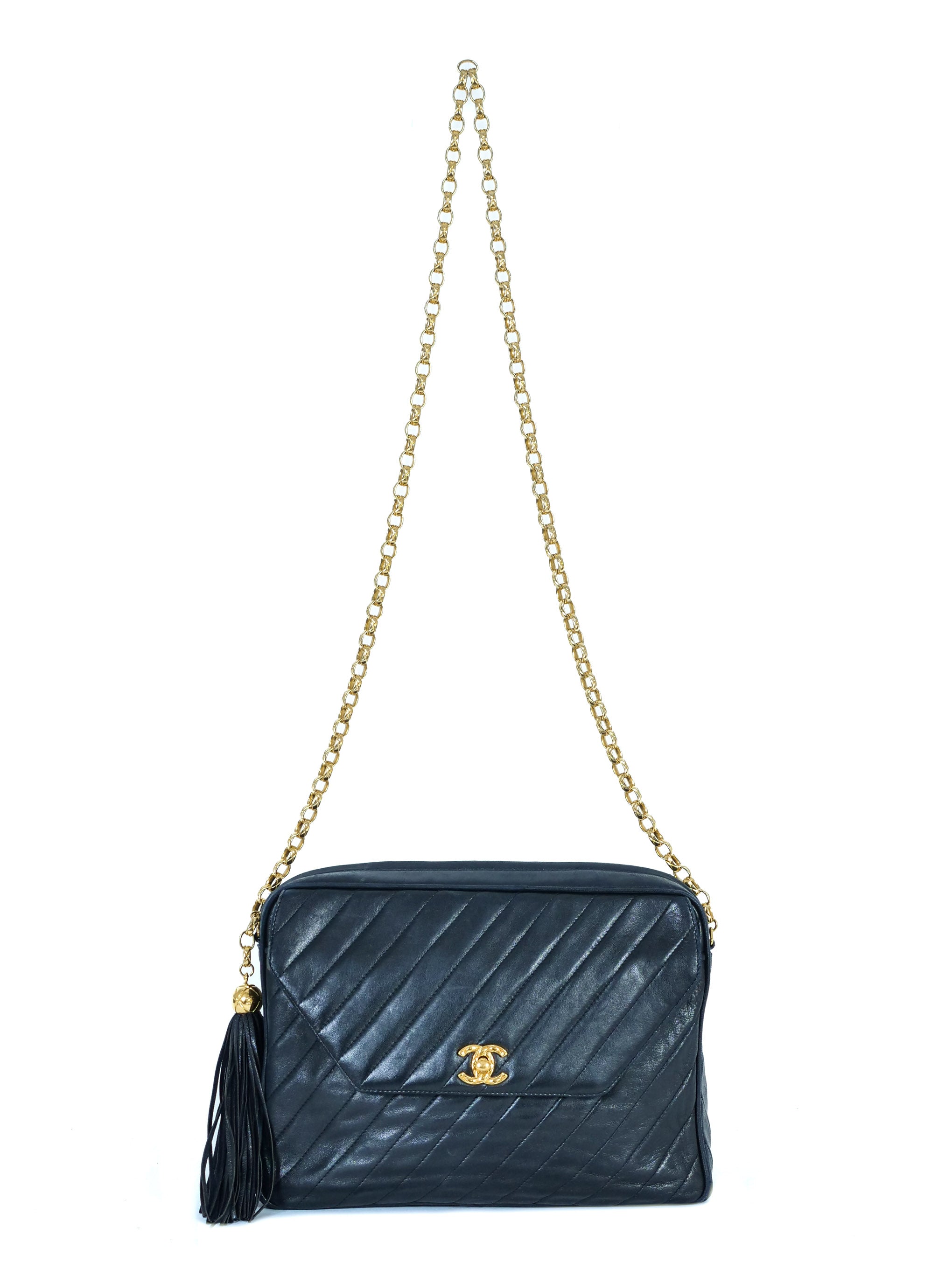 1992 Chanel Large Bias Stitch Camera Bag