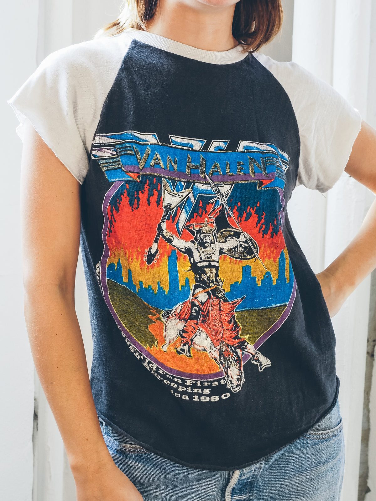 1980 Van Halen Atomic Punks Cutoff Raglan Tee