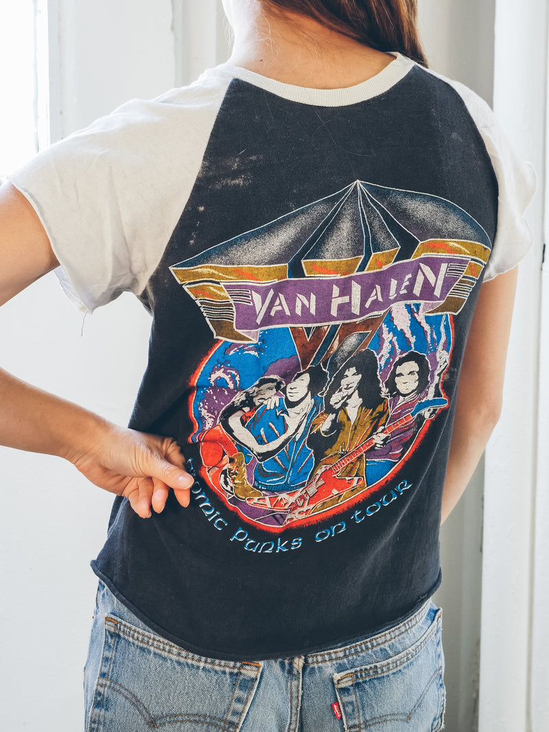 1980 Van Halen Atomic Punks Cutoff Raglan Tee T-Shirt arcadeshops.com