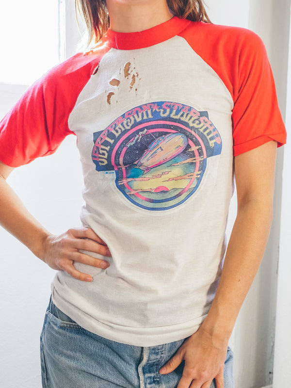 Jefferson Starship Distressed Raglan Tee T-shirt arcadeshops.com