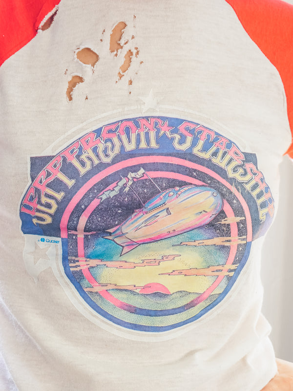 Jefferson Starship Distressed Raglan Tee T-shirt arcadeshops.com