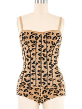 1991 Alaia Leopard Knit Bodysuit Suit arcadeshops.com