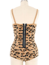 1991 Alaia Leopard Knit Bodysuit Suit arcadeshops.com