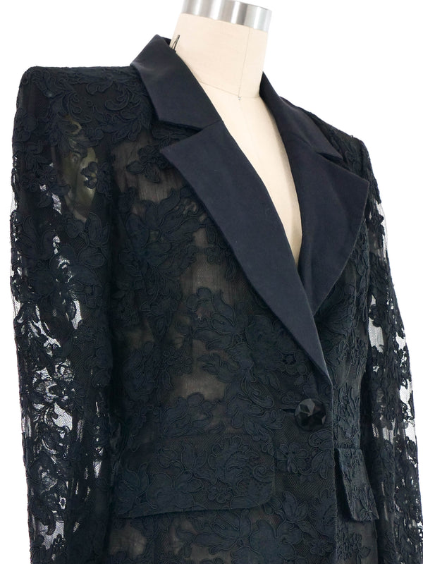 Yves Saint Laurent Lace Blazer Jacket arcadeshops.com