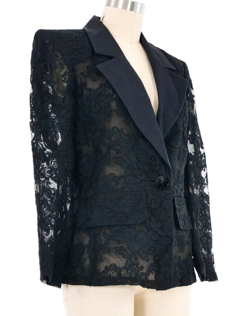 Yves Saint Laurent Lace Blazer Jacket arcadeshops.com