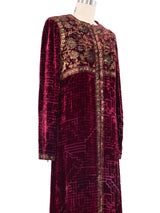 1997 Oscar de la Renta Velvet Burnout Tunic Ensemble Suit arcadeshops.com