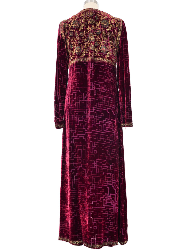 1997 Oscar de la Renta Velvet Burnout Tunic Ensemble Suit arcadeshops.com