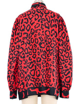 Dolce & Gabbana Red Leopard Silk Blouse Top arcadeshops.com