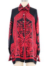 Gianfranco Ferre Baroque Printed Silk Blouse Top arcadeshops.com