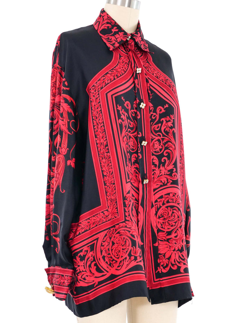 Gianfranco Ferre Baroque Printed Silk Blouse Top arcadeshops.com