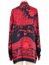 Gianfranco Ferre Baroque Printed Silk Blouse Top arcadeshops.com