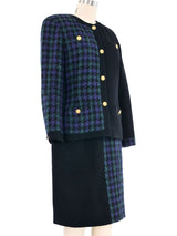 1980s Chanel Half Plaid Tweed Skirt Suit Suit arcadeshops.com