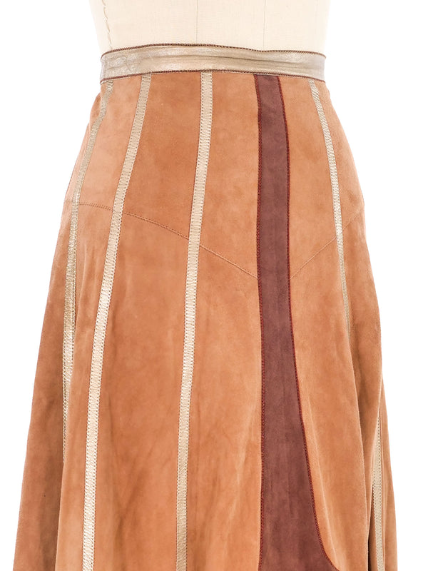 1970s Roberto Cavalli Applique Leather Skirt Bottom arcadeshops.com