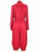 Metallic Red Harem Jumpsuit Jumpsuit arcadeshops.com