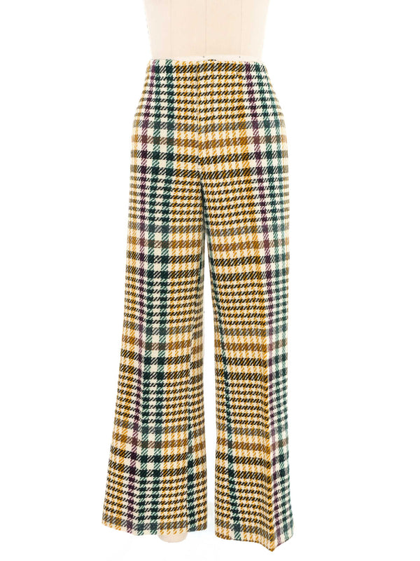 Multicolor Wool Houndstooth Trousers Bottom arcadeshops.com