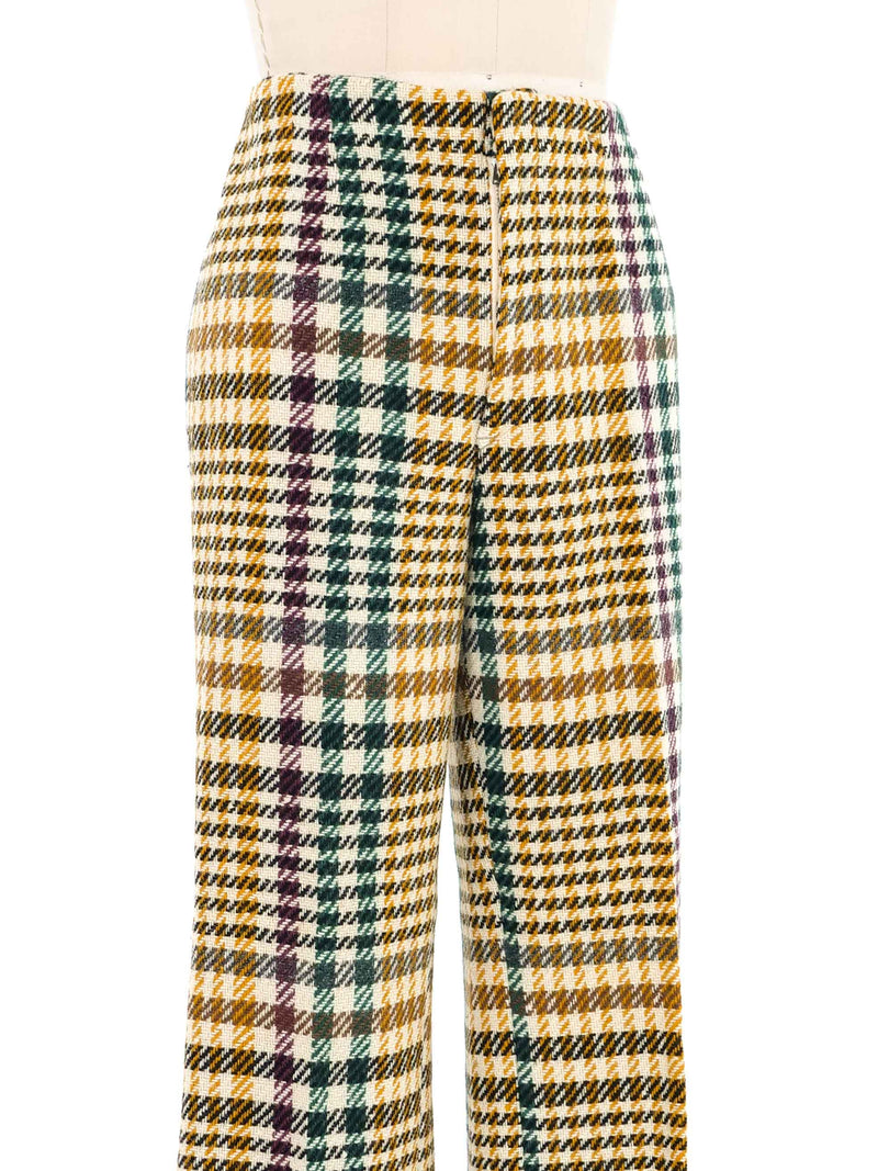 Multicolor Wool Houndstooth Trousers Bottom arcadeshops.com