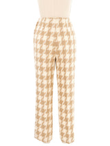 1970s Beige Houndstooth Wool Trousers Bottom arcadeshops.com