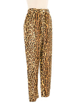 1980s Faux Fur Leopard Print Trousers Bottom arcadeshops.com