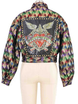 Moschino Harlequin Lamé Bomber Jacket Jacket arcadeshops.com