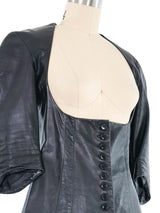 Norma Kamali Leather Bustier Top Top arcadeshops.com