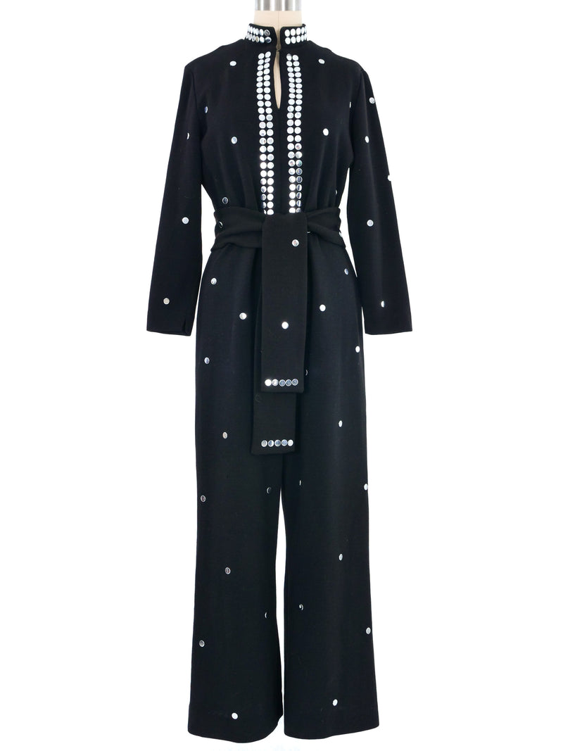 1970s Studded Knit Jumpsuit Jumpsuit arcadeshops.com