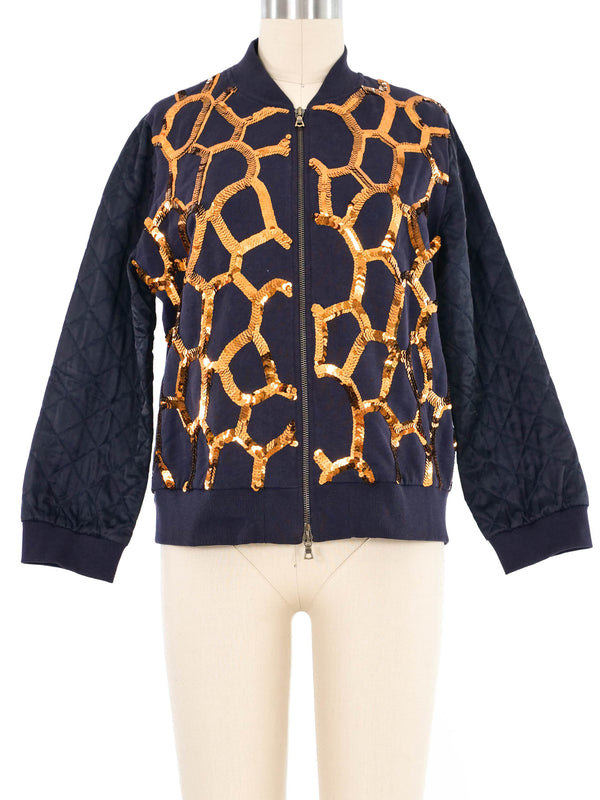 Dries Van Noten Sequin Honeycomb Bomber Jacket arcadeshops.com