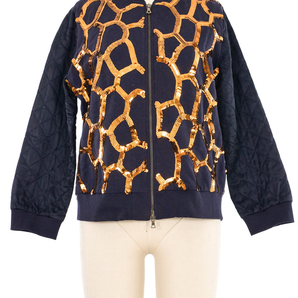 Dries Van Noten Sequin Honeycomb Bomber