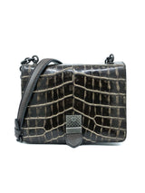 2017 Bottega Veneta Embossed Crocodile Accordion Chain Bag Accessory arcadeshops.com