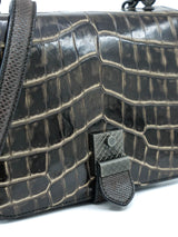 2017 Bottega Veneta Embossed Crocodile Accordion Chain Bag Accessory arcadeshops.com