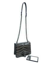 2017 Bottega Veneta Embossed Crocodile Accordion Chain Bag Accessory arcadeshops.com