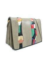 Judith Leiber Patchwork Lizard Leather Clutch Accessory arcadeshops.com