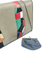 Judith Leiber Patchwork Lizard Leather Clutch Accessory arcadeshops.com