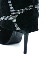 Balmain Rhinestone Web Suede Boots, 37 Accessory arcadeshops.com