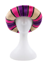 Yves Saint Laurent Striped Felt and Fur Hat Accessory arcadeshops.com