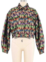 Moschino Harlequin Lamé Bomber Jacket Jacket arcadeshops.com