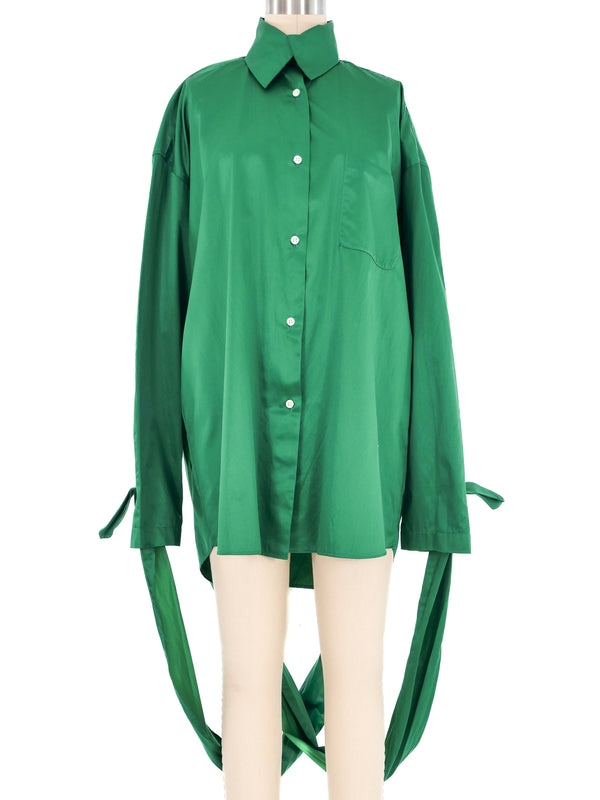 Romeo Gigli Emerald Wrap Sleeve Bandage Blouse Top arcadeshops.com