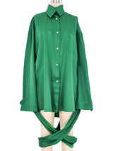 Romeo Gigli Emerald Wrap Sleeve Bandage Blouse Top arcadeshops.com