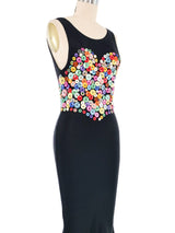 1986 Patrick Kelly Button Bodice Mermaid Gown Dress arcadeshops.com