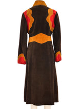 1970s Suede Applique Colorblock Coat Outerwear arcadeshops.com