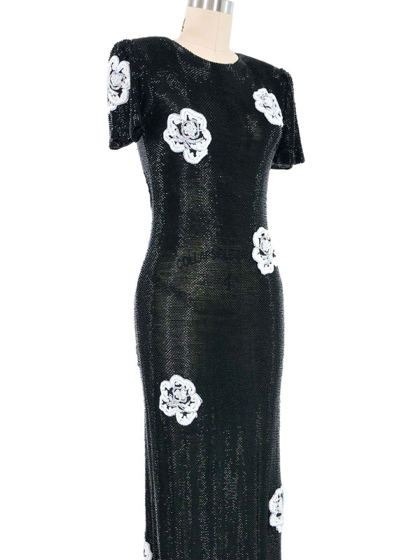 Young Sook Hahn Bead Embellished Floral Gown Dress arcadeshops.com