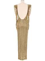 Young Sook Hahn Gold Embellished Gown Dress arcadeshops.com