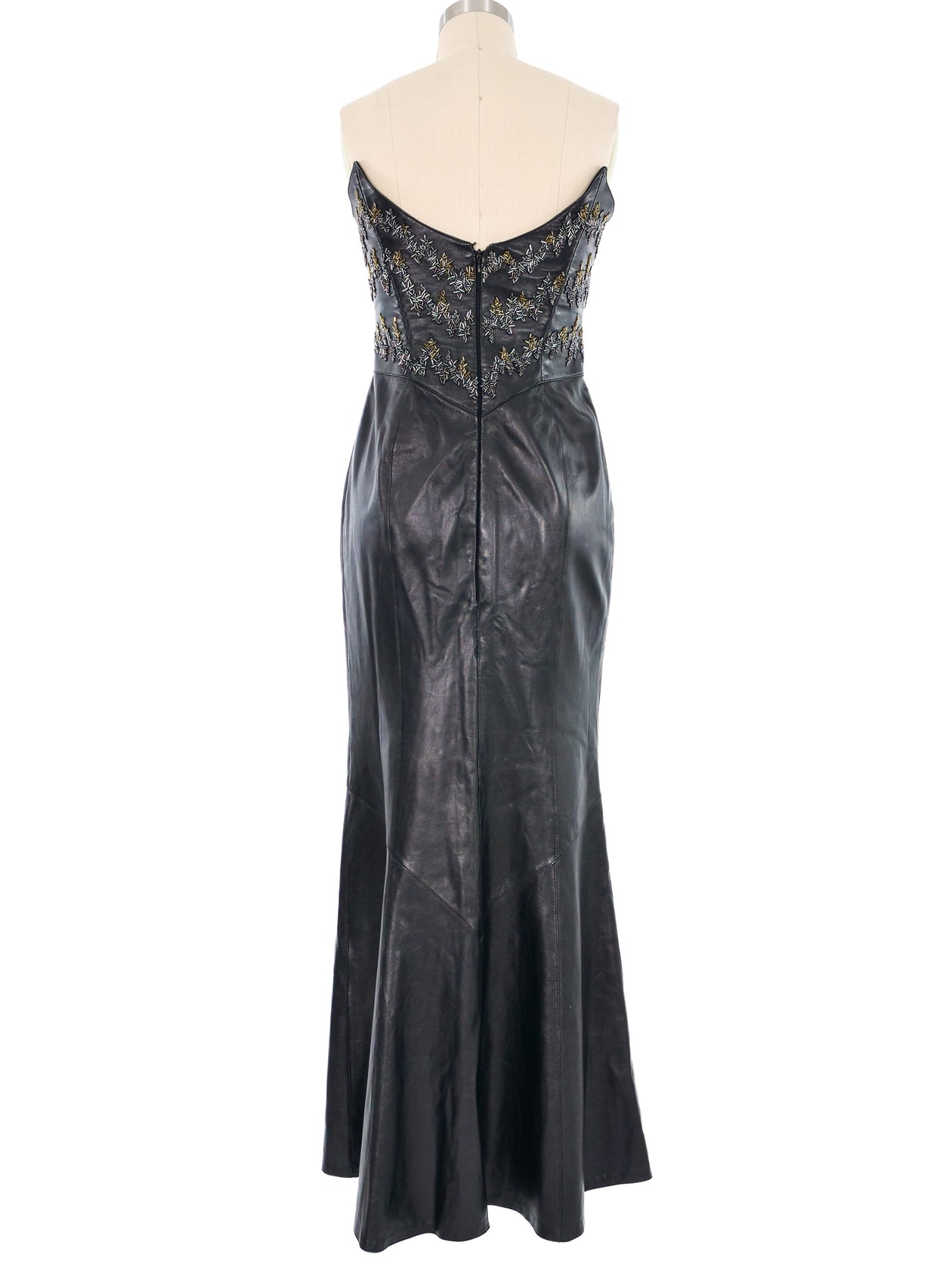2000 Thierry Mugler Embellished Leather Corset Dress 2000 Thierry Mugler Embellished Leather Corset Dress