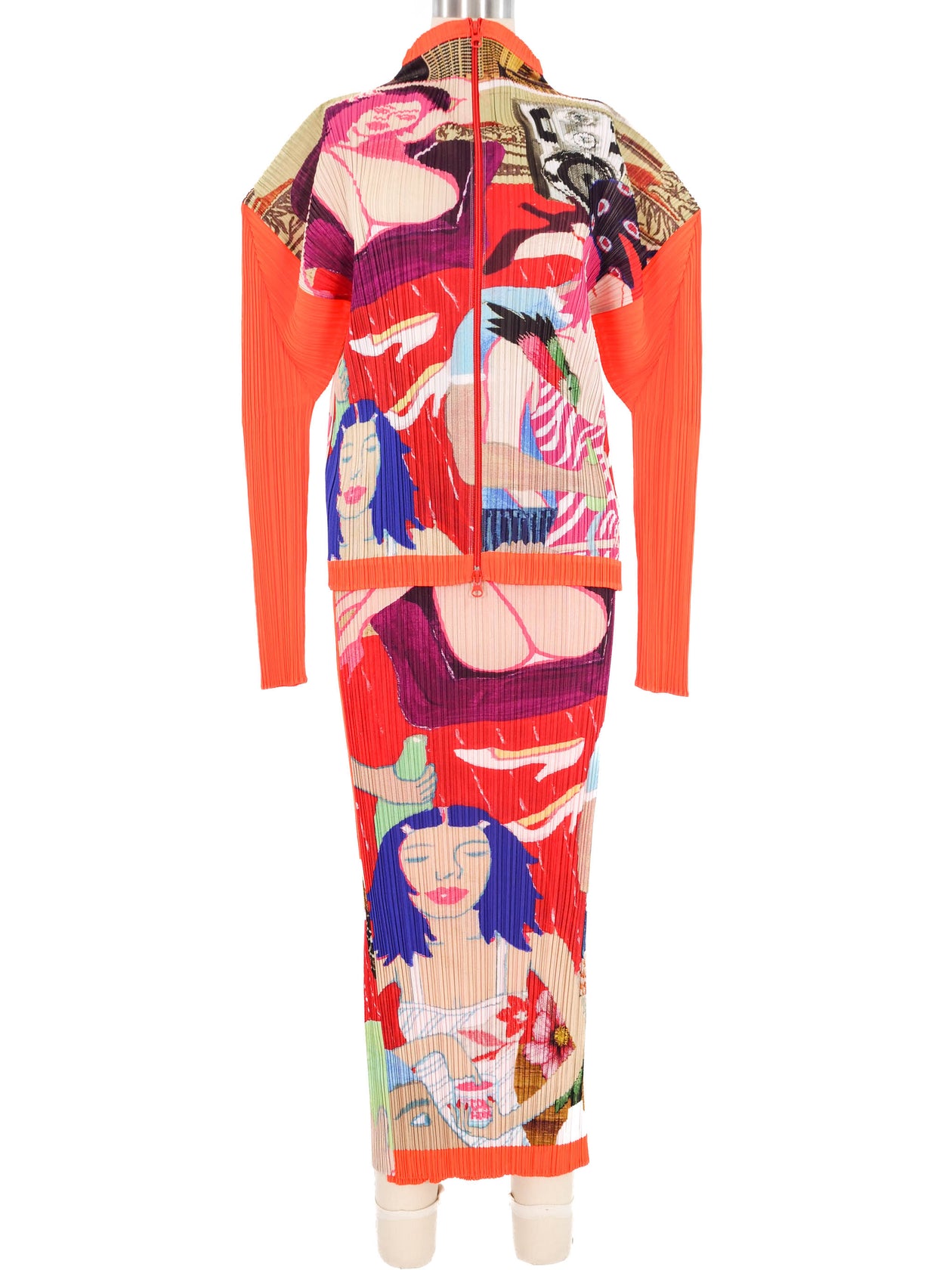 2001 Issey Miyake Pleats Please Cartoon Skirt Ensemble