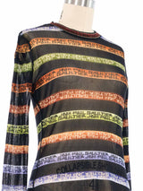 2000s Jean Paul Gaultier Printed Mesh Long Sleeve Top Top arcadeshops.com